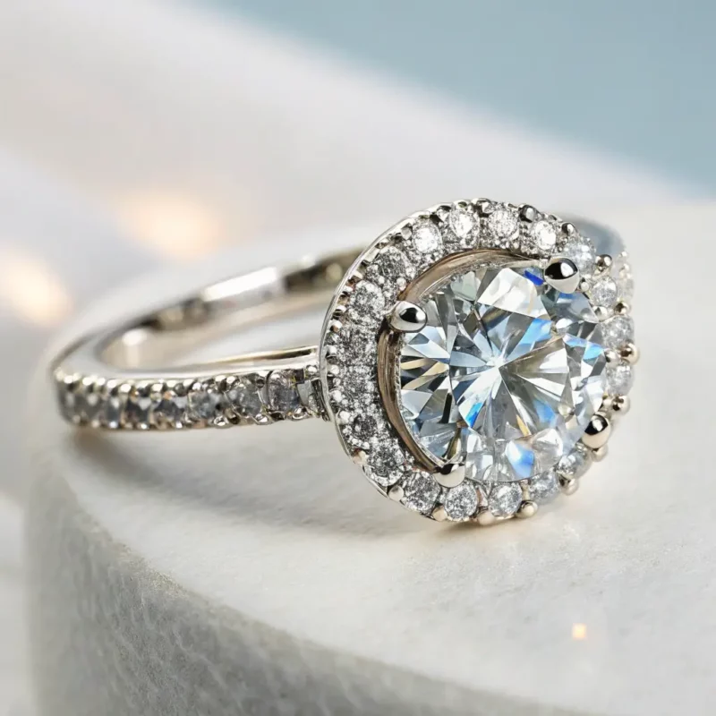 Moissanite Halo Ring